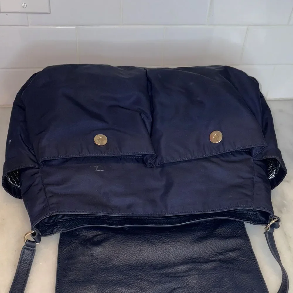 Tory Burch Crossbody Thea Nylon & Leather Weekender Diaper Baby Messenger Bag - Picture 11 of 16